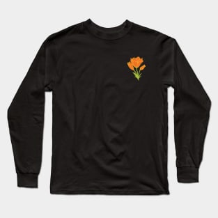 Sketchy Orange Flower Long Sleeve T-Shirt